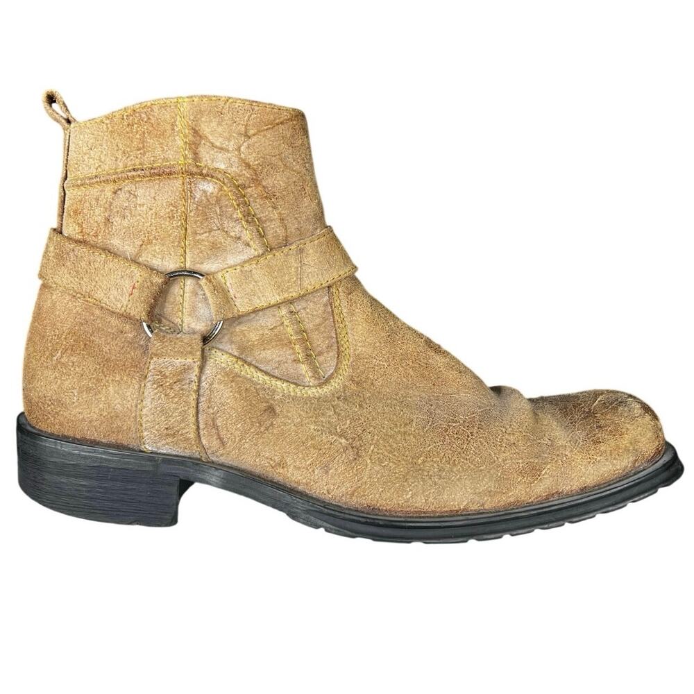 Bed Stu Men’s Tan Suede Harness Chelsea Boots Size US 11